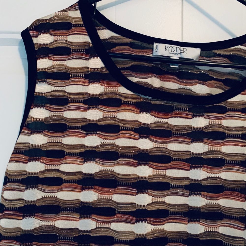 KASPER Separates Multicolor Sleeveless Sweater Knit Top 1X - Picture 5 of 16